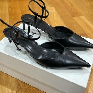 Celine Kitten Calfskin Metal Toe Pump 50mm